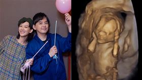 黃子佼（右）和孟耿如（左）日前透過氣球顏色曝光寶寶的性別。（圖／翻攝自黃子佼臉書）