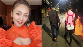 張文綺曬出與1名男子十指緊扣的背影照。（圖／翻攝自張文綺臉書）