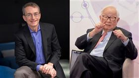 英特爾（Intel）執行長基辛格（Pat Gelsinger）與台積電創辦人張忠謀從隔空對話。張忠謀曾表示，英特爾一直批評台積電是為了想要拿更多補助。（組合圖／資料照）