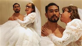 阿滴穿白紗放閃這YouTuber！黃大謙：新郎不是我（圖／翻攝自PEETA葛格IG）