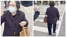 ▲老婦人當街打了李柏毅耳光後，聽到助理要報警，說自己生病了要離開，便匆匆過馬路走人。（圖／翻攝畫面）
