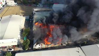 台中家具工廠驚人惡火　空拍畫面曝光