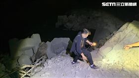 台中市石岡水壩下游消波塊發現1具無頭屍體。（圖／翻攝畫面）