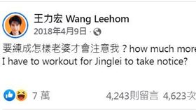王力宏在2018年的貼文　想吸引老婆注意（圖／翻攝自王力宏臉書）
