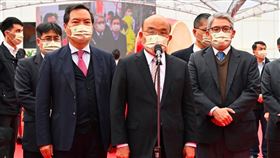 行政院長蘇貞昌今(22)日出席「捷運圓山站西側公辦都更案」開工動土典禮。（圖／行政院提供)