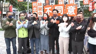 綠營台北隊站路口　力挺林昶佐反罷免