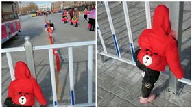 顧跳廣場舞！狠心嬤把孫「綁在欄杆上」女童冷風中罰站到哭（圖／翻攝自九派新聞）