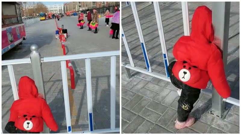 嬤顧跳舞！孫「綁欄杆上」吹風站到哭