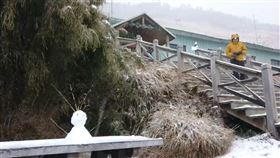 苗栗雪霸369山莊,下雪,銀白世界,玉山排雲山莊,積雪  圖/翻攝畫面