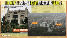 空拍圖對比顏家豪宅與７層高公寓（圖／卓冠廷提供）