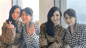 黎姿和張柏芝兩人見面聚會。（圖／翻攝自微博）