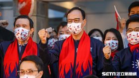 2022 國民黨元旦升旗、朱立倫、馬英九、趙少康（圖／國民黨提供）