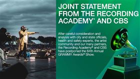 葛萊美獎正式宣布延期。（圖／翻攝自Grammy Awards IG）