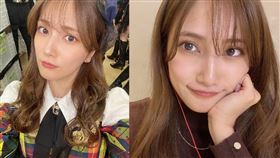 入山杏奈（前）8年前在AKB握手會遇擊，導致右手受傷。（圖／翻攝自IG）