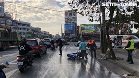 高雄,漏油,鳥松,自摔,打滑,機車,大貨車