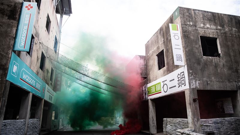 陸軍打造千坪假城鎮訓場　見擬真招牌