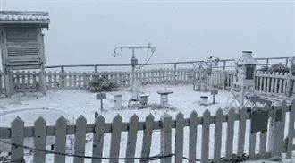 可以追雪了！玉山9:01成銀白世界