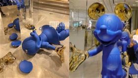 中國一位孩童弄壞高級百貨價直人民幣13萬元的擺飾。（圖／翻攝自《極目新聞》）