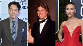 史嘉蕾喬韓森、阿湯哥湯姆克魯斯、李政宰。（圖／美聯社／達志影像）