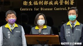 蔡英文視察「中央流行疫情指揮中心」，陳時中。（圖／總統府提供）