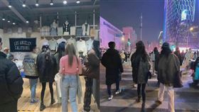 楊冪只穿黑絲襪上街！　（圖／翻攝自吃瓜衛視）