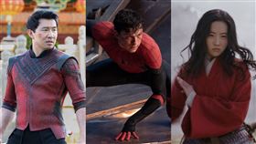 蜘蛛人、尚氣、花木蘭。（圖／迪士尼、索尼提供）