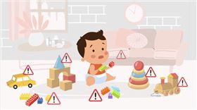 長庚兒少保護中心拍攝公益動畫影片，呼籲家中包含藥物、錢幣、鈕扣電池、細小物品、玩具、清潔劑等東西，幼童都有可能誤食。（圖／長庚提供）