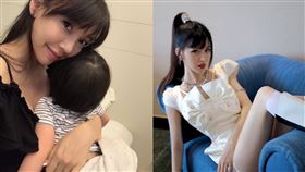 李靚蕾（左圖）又被By2妹妹Yumi的閨密「做個小孩007」爆料追擊。（圖／翻攝自IG）