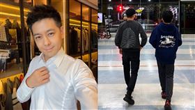 林志穎大兒子Kimi（右圖右）暴風抽高，12歲的他已快追上爸爸身高。（圖／翻攝自臉書）