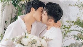 ▲黃冠智、林冠宇兩人坦承彼此的嘴唇親起來有感覺。（圖／日光樹影劇照）