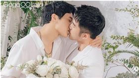 ▲黃冠智、林冠宇兩人坦承彼此的嘴唇親起來有感覺。（圖／日光樹影劇照）