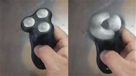 爆廢公社／ＦＢ買刮鬍刀！慘變戰鬥陀螺。（圖／翻攝自爆廢公社臉書）