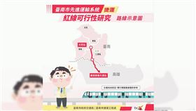 台南市政府初步規劃台南捷運紅線將串連高雄捷運。（圖／翻攝自台南市政府交通局網頁）