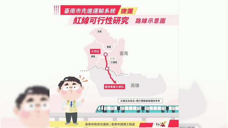 台南捷運紅線串聯高捷　曝沿線10站