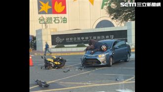 雲林小客車左轉　機車猛撞騎士彈飛