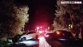 陳男約2名友人到北宜夜跑卻發生4車連環車禍。（圖／翻攝畫面）