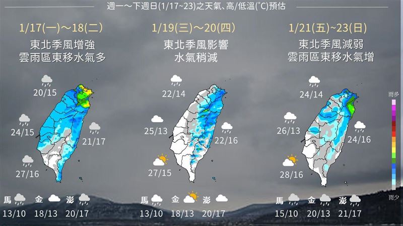氣象局曝一周天氣：雨具有帶有保佑