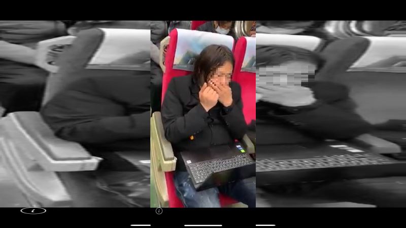 男搭台鐵放音樂高歌　乘客嚇：沒戴罩