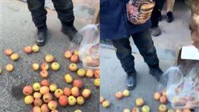 壓爛蘋果遭索賠整箱！攤商扯回網笑了（圖／翻攝自澎湃新聞）