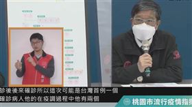 21日桃園新增10例，衛生局長王文彥，案18184 接觸確診者又搭防疫計程車，疫調出現兩個感染源 圖/翻攝畫面 