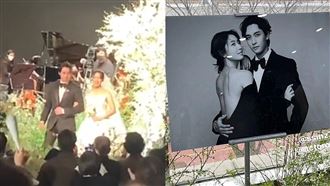 朴信惠婚禮現場！裸背婚紗甜挽崔泰俊