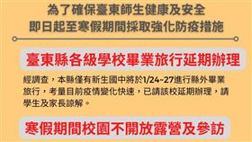 寒假春節台東學校不開放露營  畢旅延期（圖／翻攝自台東縣政府官網）