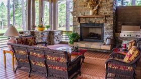 小木屋，壁爐，圖/PIXABAY