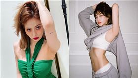 泫雅（左圖）代為領獎，透露了Heize的病況。（圖／翻攝自IG）