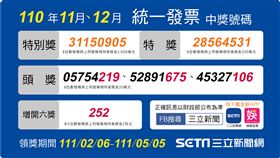 110年11-12月統一發票中獎獎號。（圖／三立新聞網製圖）