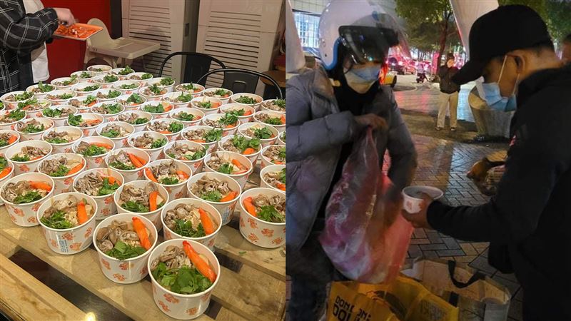 板橋媽煮70碗麵線！超澎派暖送街友