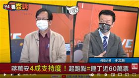 備役少將于北辰在《94要客訴》表示，蔣萬安太溫良恭儉讓，讓藍營支持者不滿意