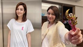 莎莎在臉書中炫耀月光權杖悠遊卡，被網友誤會懷孕。（圖／翻攝自HALO、莎莎臉書）