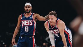 ▲籃網「3巨頭」沒上，米爾斯（Patty Mills）攻下21分。（圖／翻攝自籃網推特）