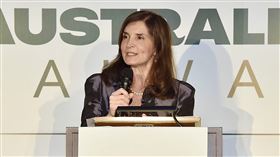 澳洲駐台代表露珍怡致詞澳洲駐台代表露珍怡26日與國家文化藝術基金會合作，發起「澳台情誼年藝術交流合作計畫」，紀念澳洲辦事處成立40週年。（澳洲辦事處提供）中央社記者鍾佑貞傳真  110年10月26日